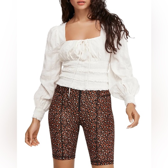 Free People Solid Lolita Coastal Boho Blouse White Size Large - Picture 4 of 16